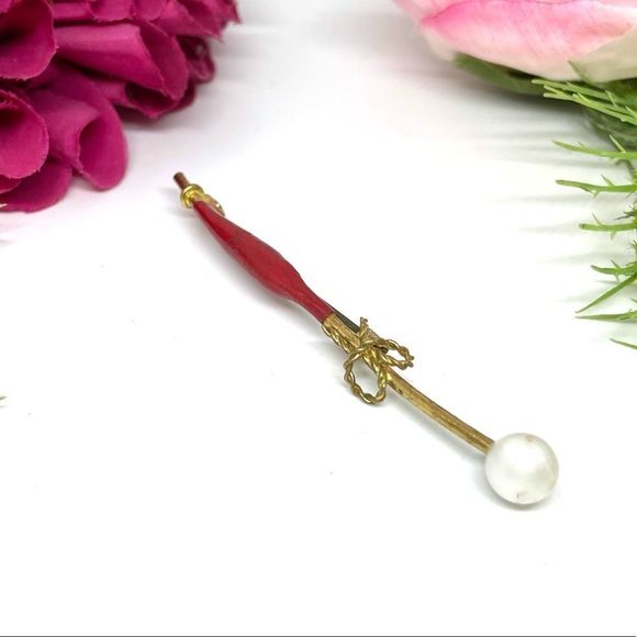 ⚜️Antique Rolled Leather Closed Umbrella Pin - Picture 3 of 7